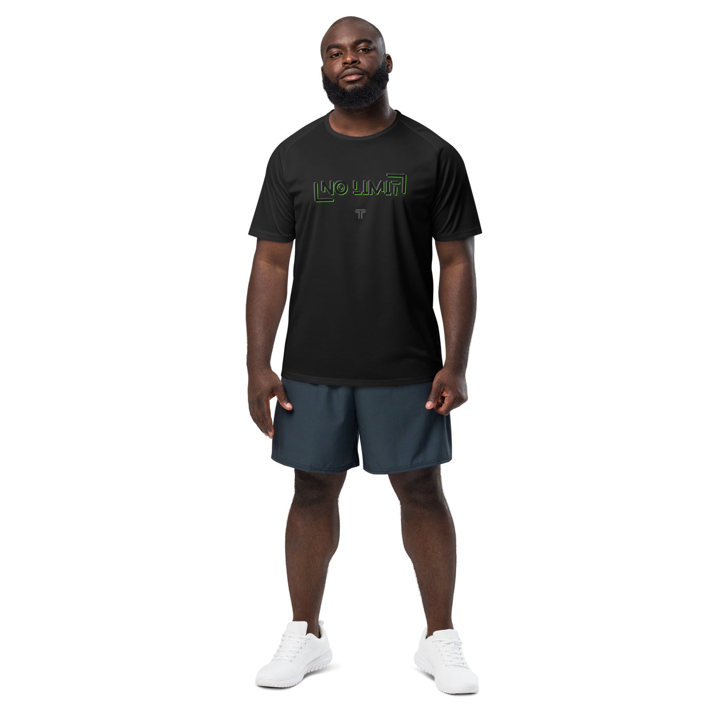 Unisex workout T-shirt - No limit (green)