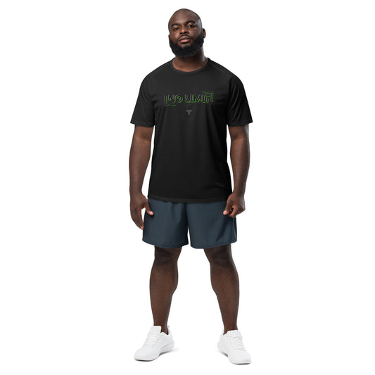 Unisex workout T-shirt - No limit (green)