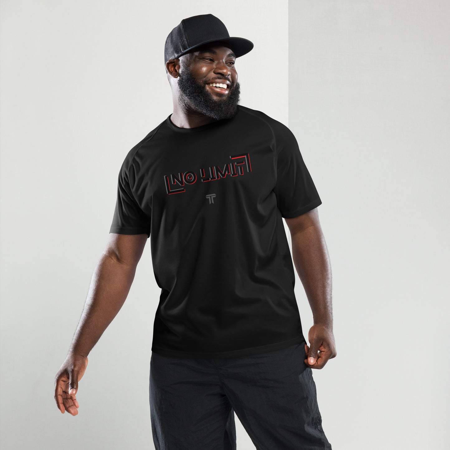 Unisex workout T-shirt - No limit (red)