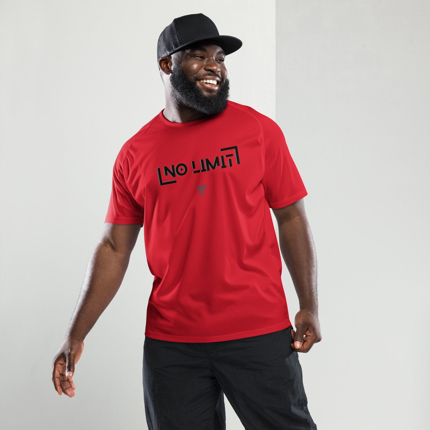 Unisex workout T-shirt - No limit (red)